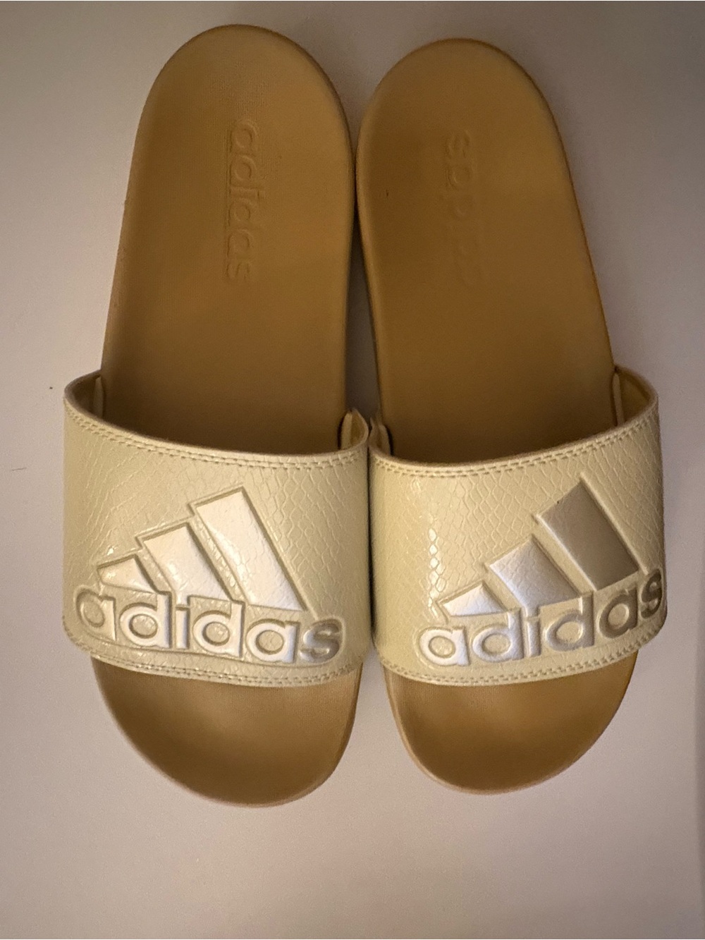 adidas Women’s Cream/Tan Slide Sandals
